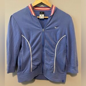 Nike Y2K Style Women’s Jacket - Blue with Red and White Accents